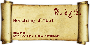 Wosching Ábel névjegykártya